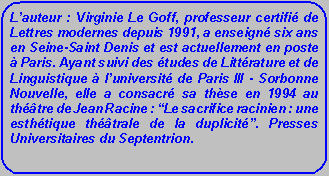 l'auteur: Virginie LE GOFF